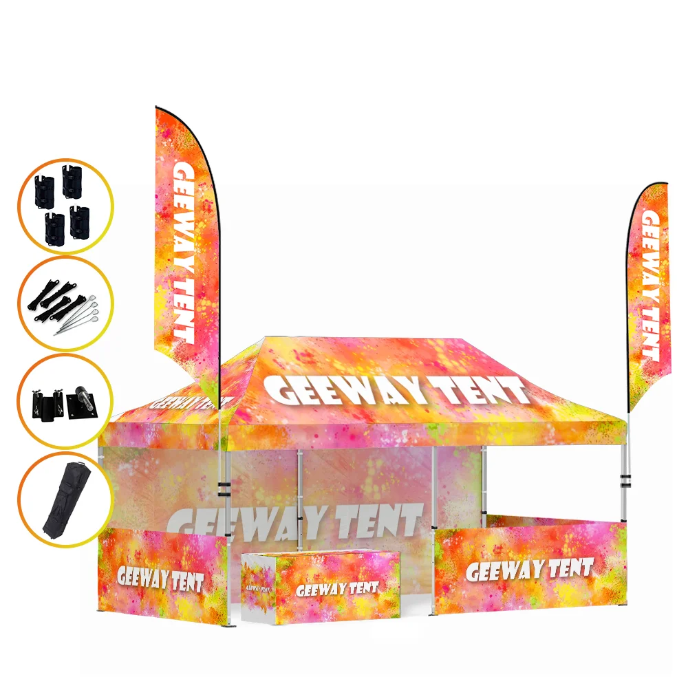 Folding Canopy Advertising Event Outdoor Trade Show Tent 3*6 Pop Up Hex 50mm Aluminum Tent Frame Gazebo Outdoor Pop Up