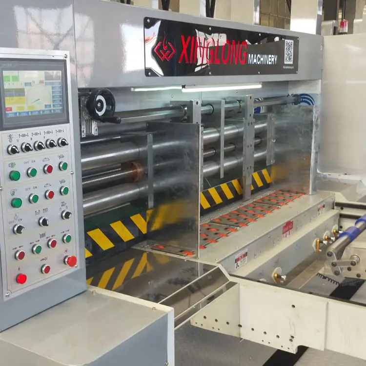 Automatic Leading Edge Feeder 3 Color Corrugated Carton Box Flexo Printing Slotting Die Cutting Machine