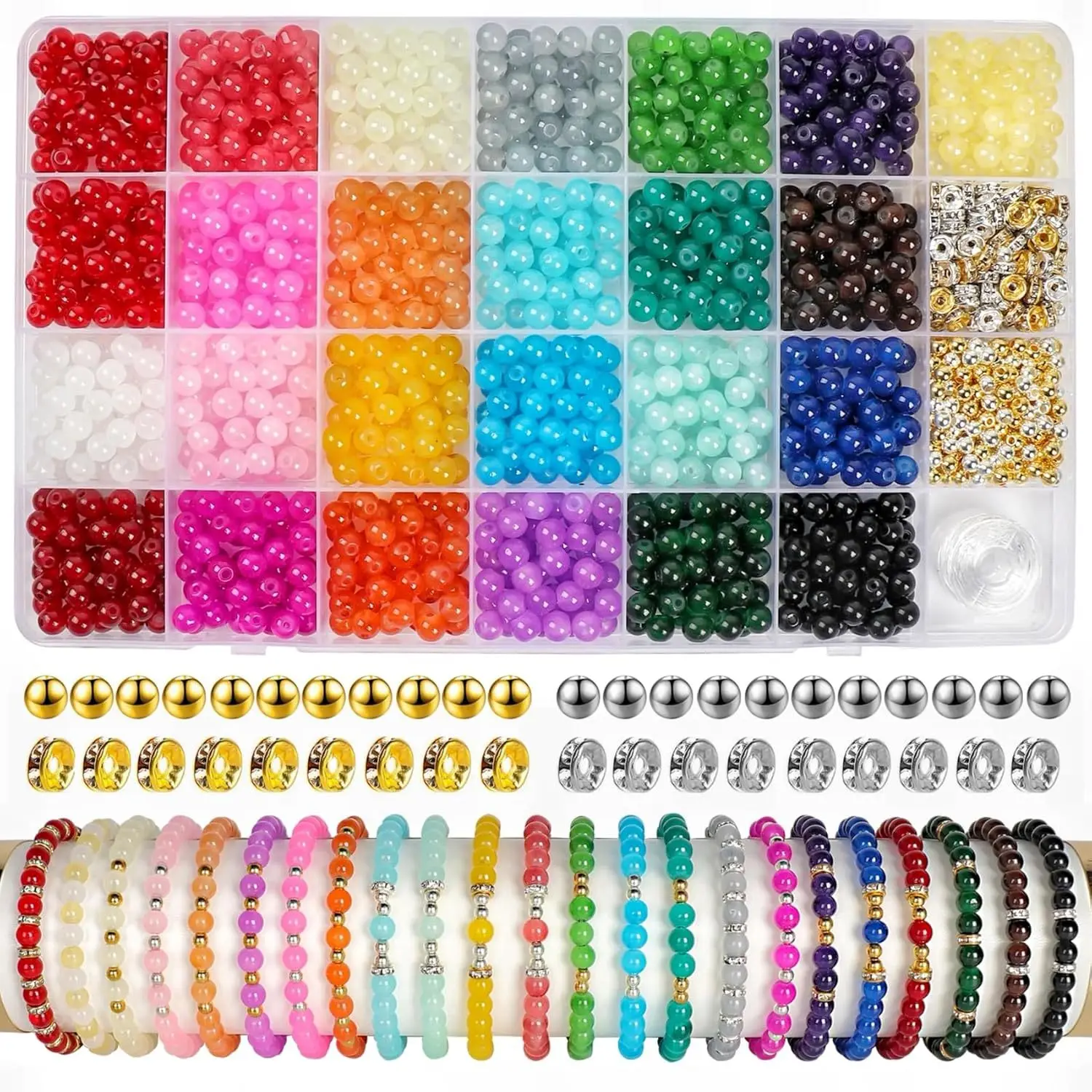 Wholesale New Materials1420 pieces of 6mm glass beads jewelry production for kids adult