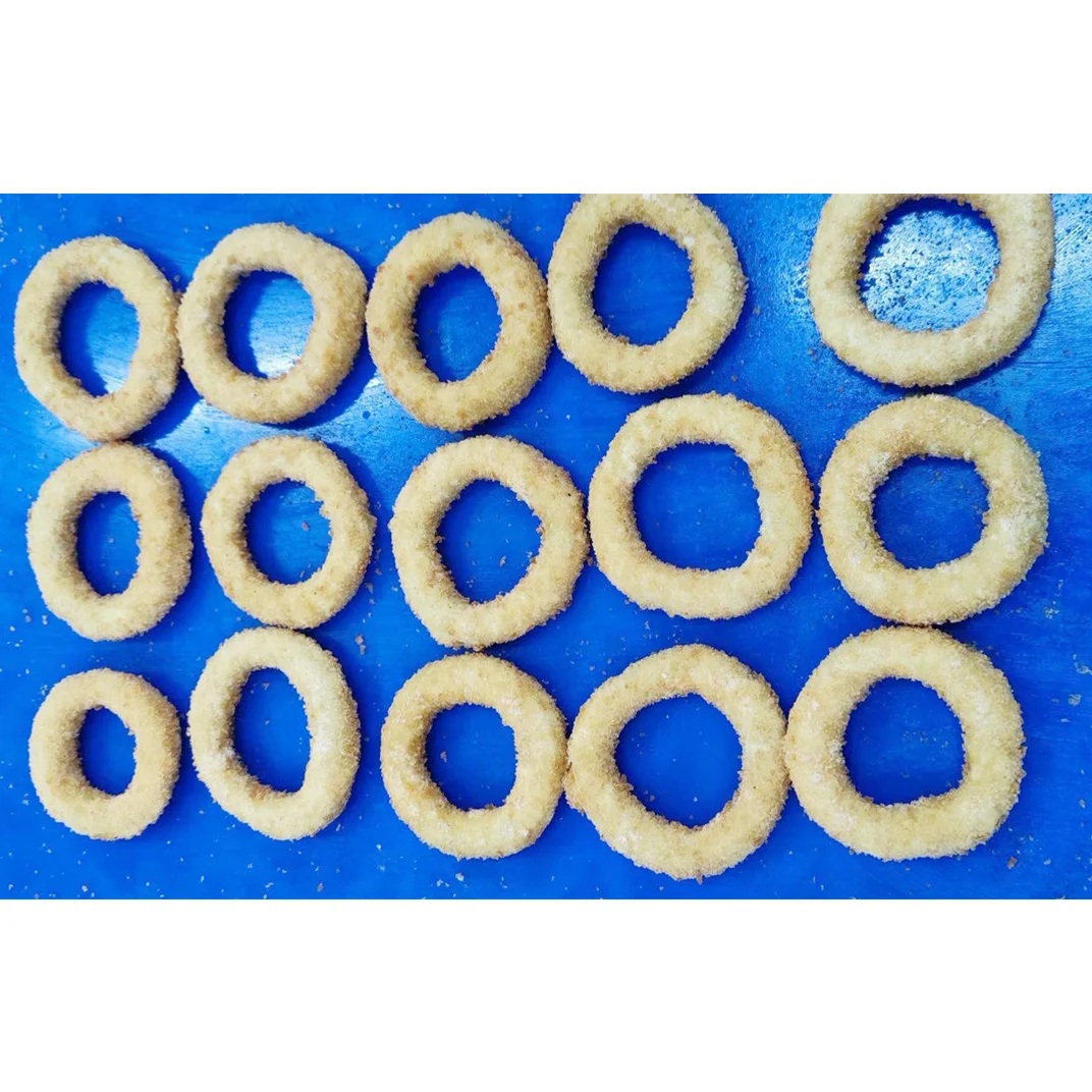 Frozen prefried breaded squid ring