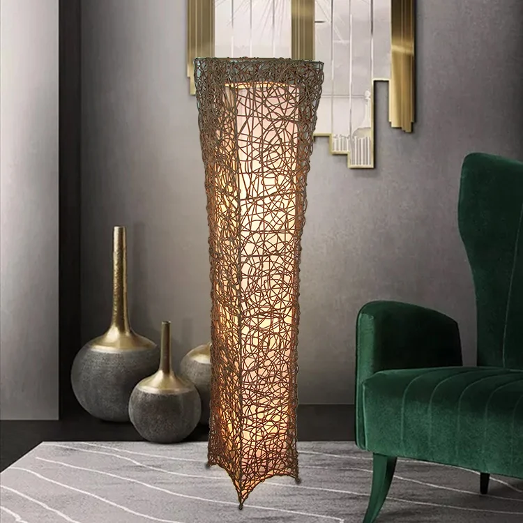 rattan floor lamp
