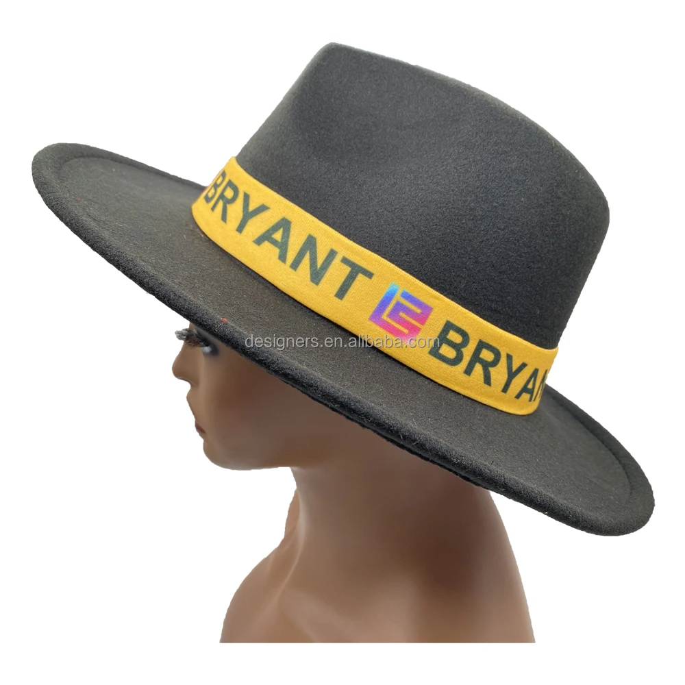 Custom print Logo Fedora hat box wide brim wool Fedora hats men and women