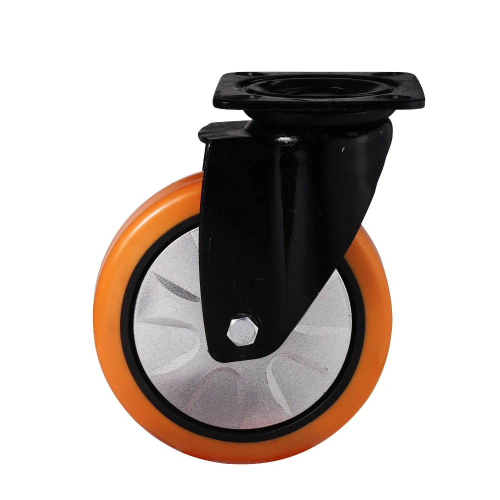 Dlpo 3-6 дюймов полиуретановые поворотные промышленные машины оцинкованные колесики