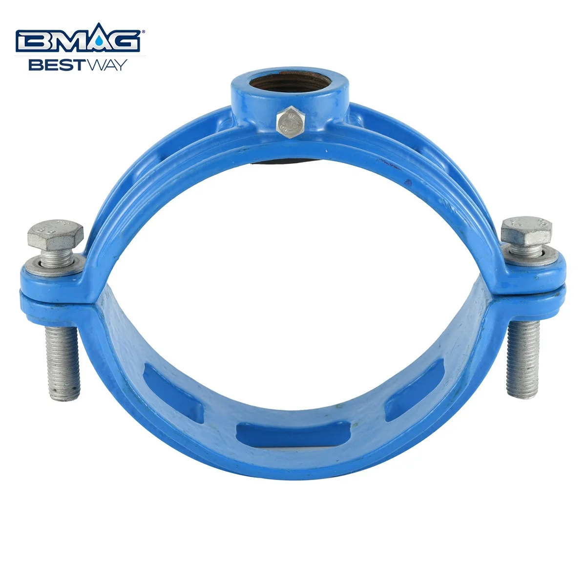 BMAG EPDM 80mm 100mm 150mm 200mm 250mm 300mm Ductile Iron Saddle Clamp for Pvc Pipe Water