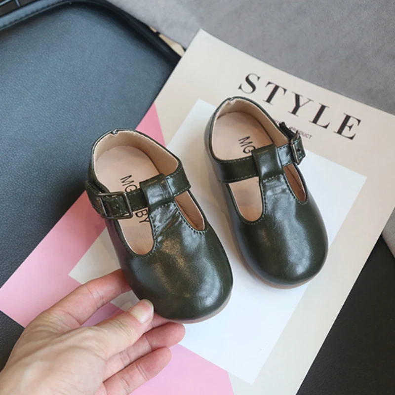  Детская обувь из ПУ кожи T-bar модная детская для мальчиков и девочек под платье Лидер продаж повседневная прогулочная поставщик Китая
