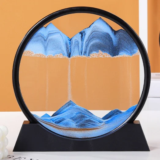 Desktop Decoration 3d Deep Sea Colorful Moving Sand Frame Flowing Sand Art Quicksand Painting