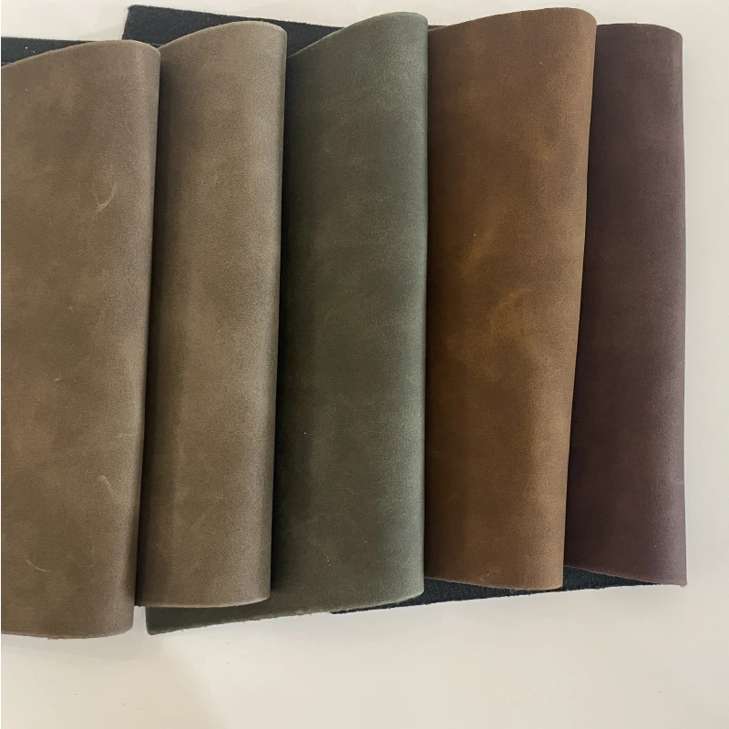 1.0mm PU Material Leathercraft Crazy Horse Piece Pull-up Leather Oil Tanned Leather