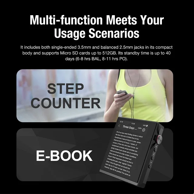 Hidizs AP80Pro-X 512G E-book MQA DSD portable player mini hi fi  digital audio mp3 player for iphone