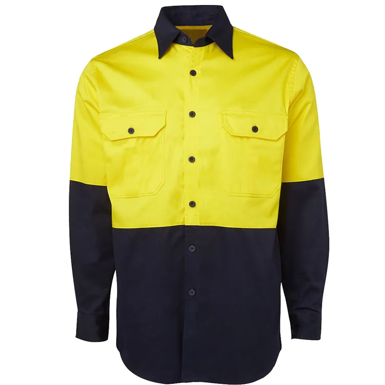 Factory Supply Wholesale Men 100% Cotton Long Sleeve Drill Work Shirt