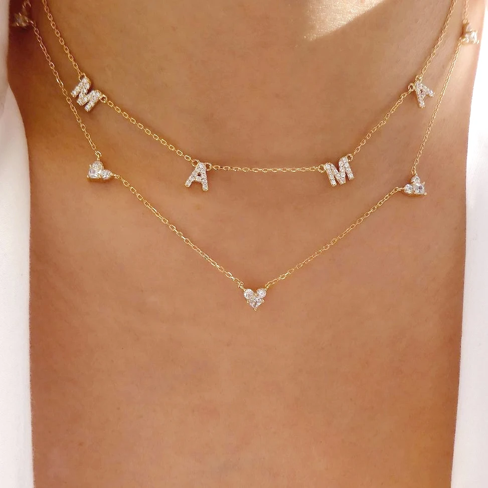 Custom 2023 Sterling Silver S925 Gift Dainty Jewelry Sets Grandma Mama Gold Plated Necklace Mothers Mom Necklace
