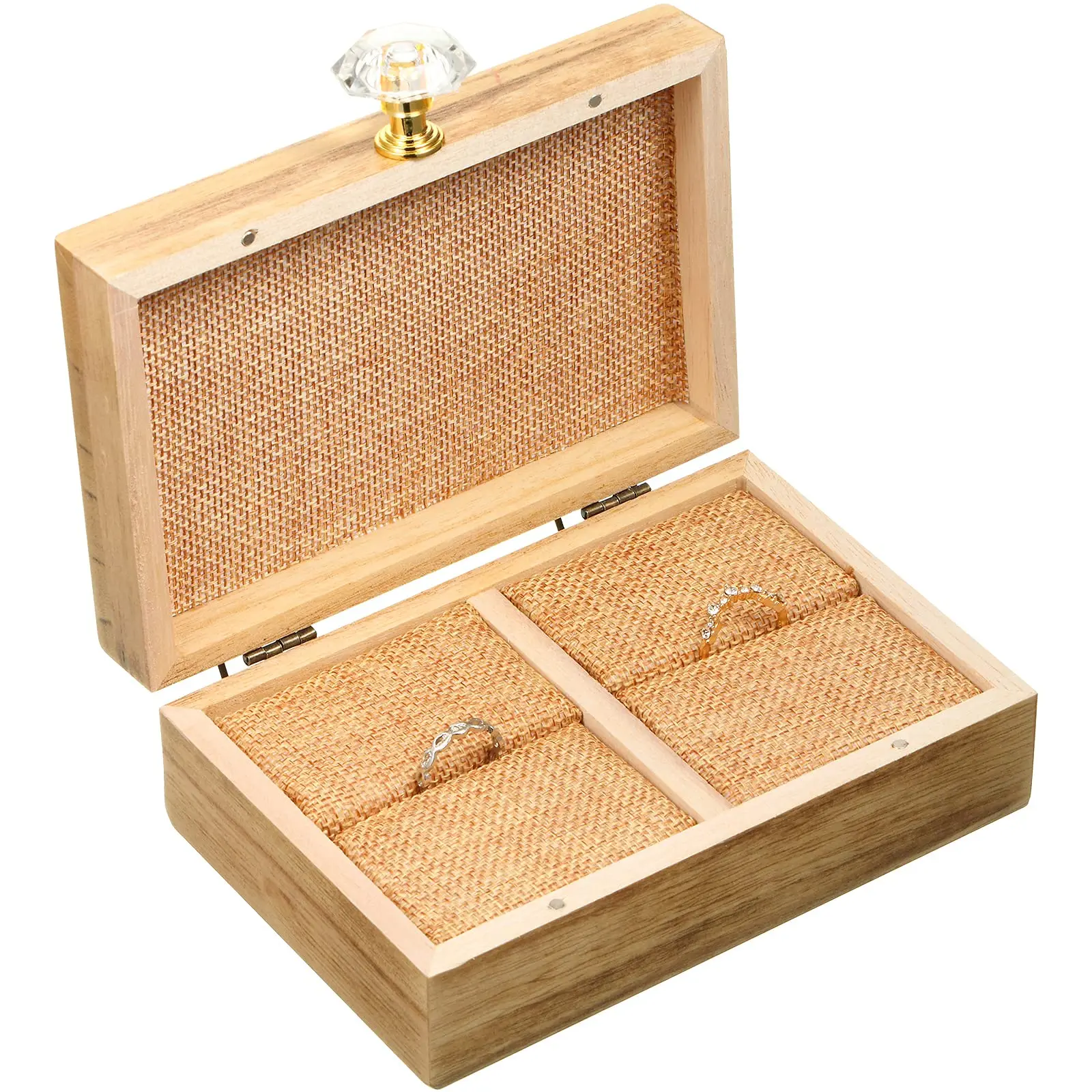 Wedding Wooden Ceremony Earrings Storage Box Solid Wood Marriage Proposal Jewelry Ring Box For Wedding Decor Elegant Gift