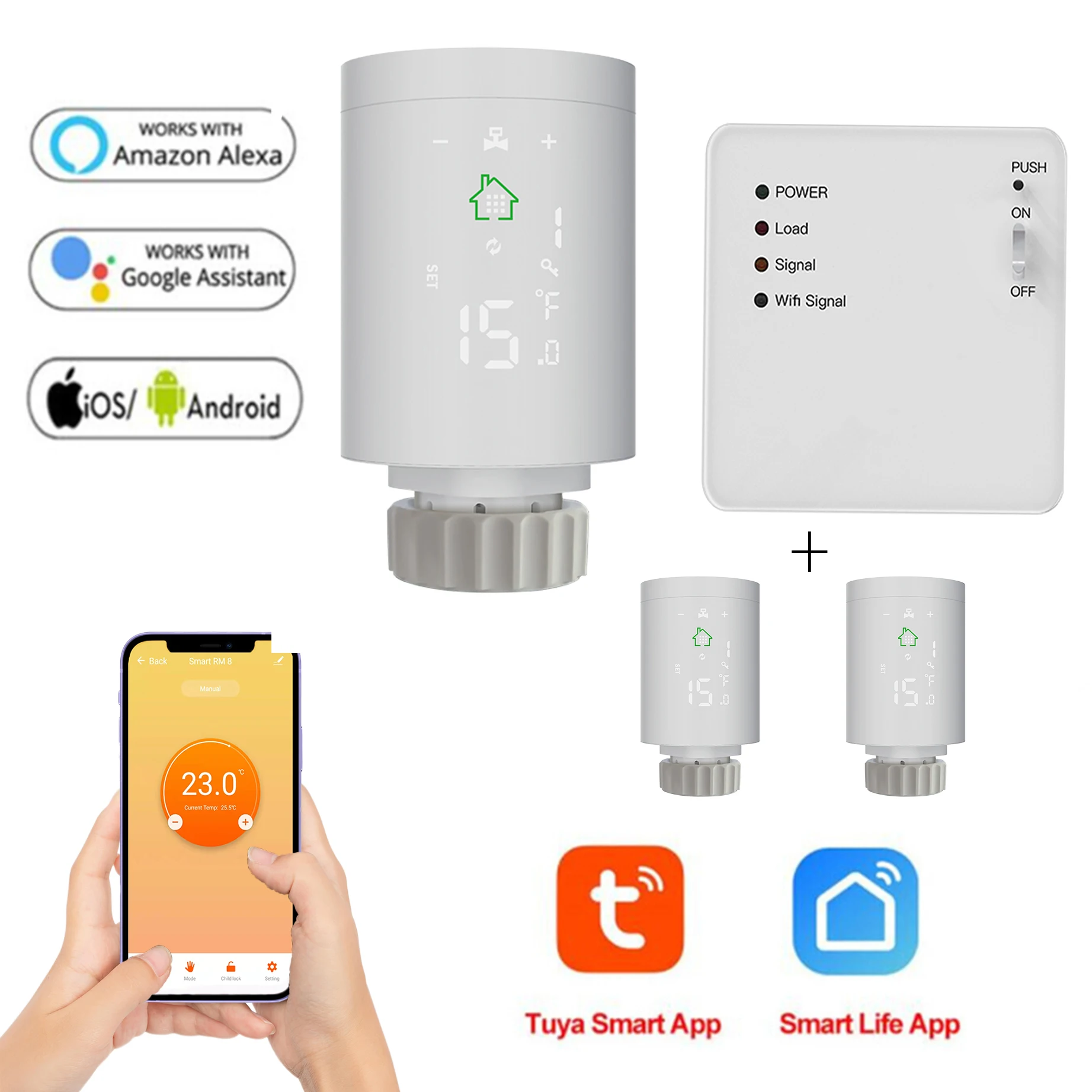 HY368+Receiver REV06 simultaneous control gas boiler timer and radiator smart phone control thermostatic radiator home