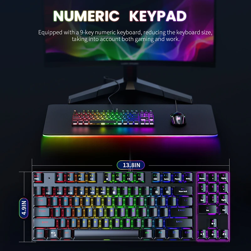 ONIKUMA G26 Optical Backlit Wired Mechanical Black RGB Gaming Keyboard And Mouse Combo