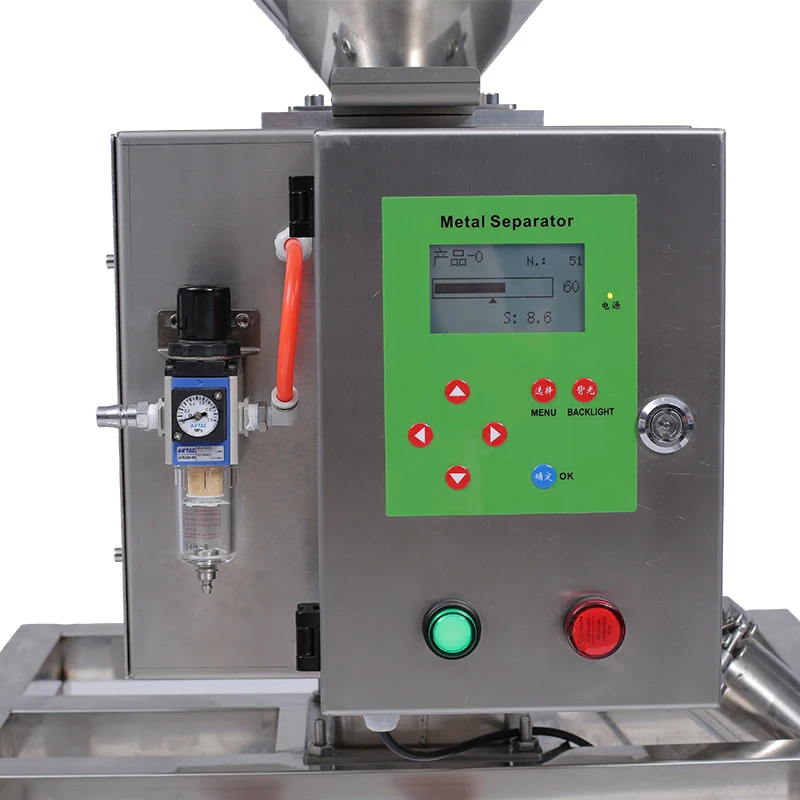 vibration Gravity free fall and metal separator detector machine for plastic