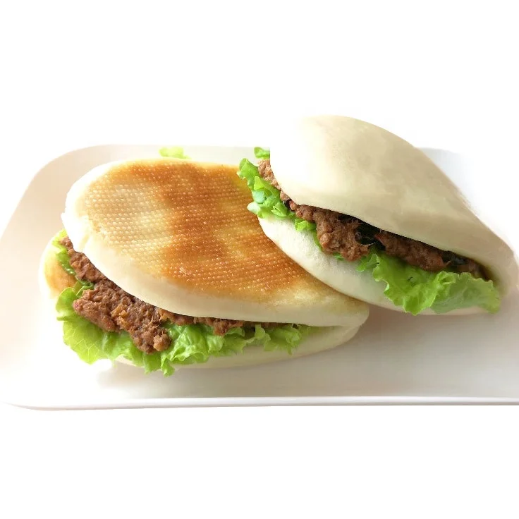 Longtai Halal Food Chinese Style Burger Gua Bao Steamed Lotus Leaf Buns Bao