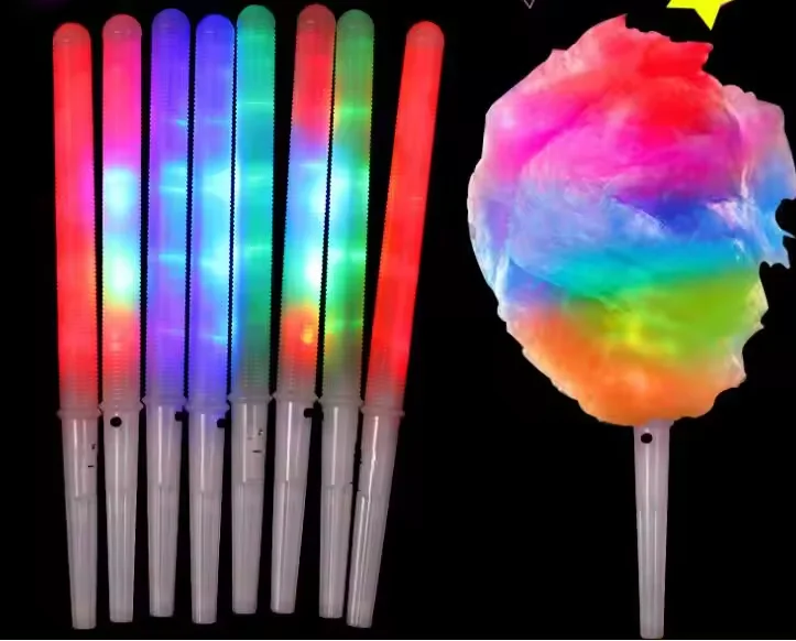 plastic Cotton Candy led light stick Colorful Glowing lollipop stick Luminous Marshmallow Cone Stick Party  Christmas Supply