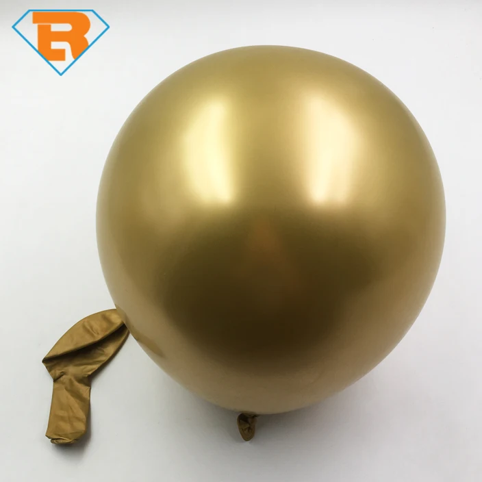 Gold Color 100% Natural Latex Chrome Metallic Party Balloon 12inch 10inch For Wedding Birthday Party Decoration