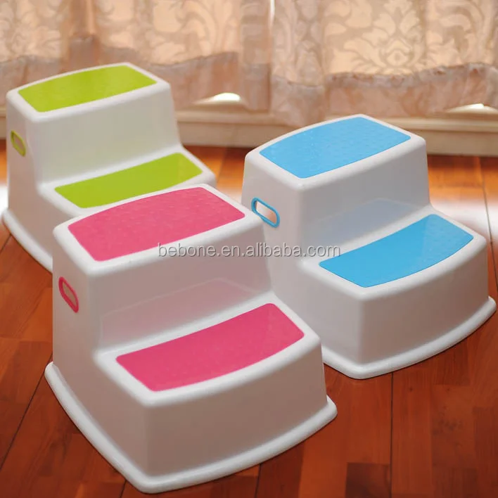 New design Portable Anti-slip Training 2 Step Plastic Stool for Kids