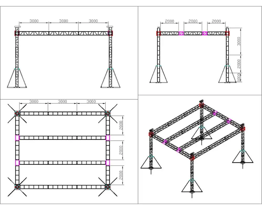 
Aluminum square bolt truss for church equipment,dj stand, jbl line array,stage podium 