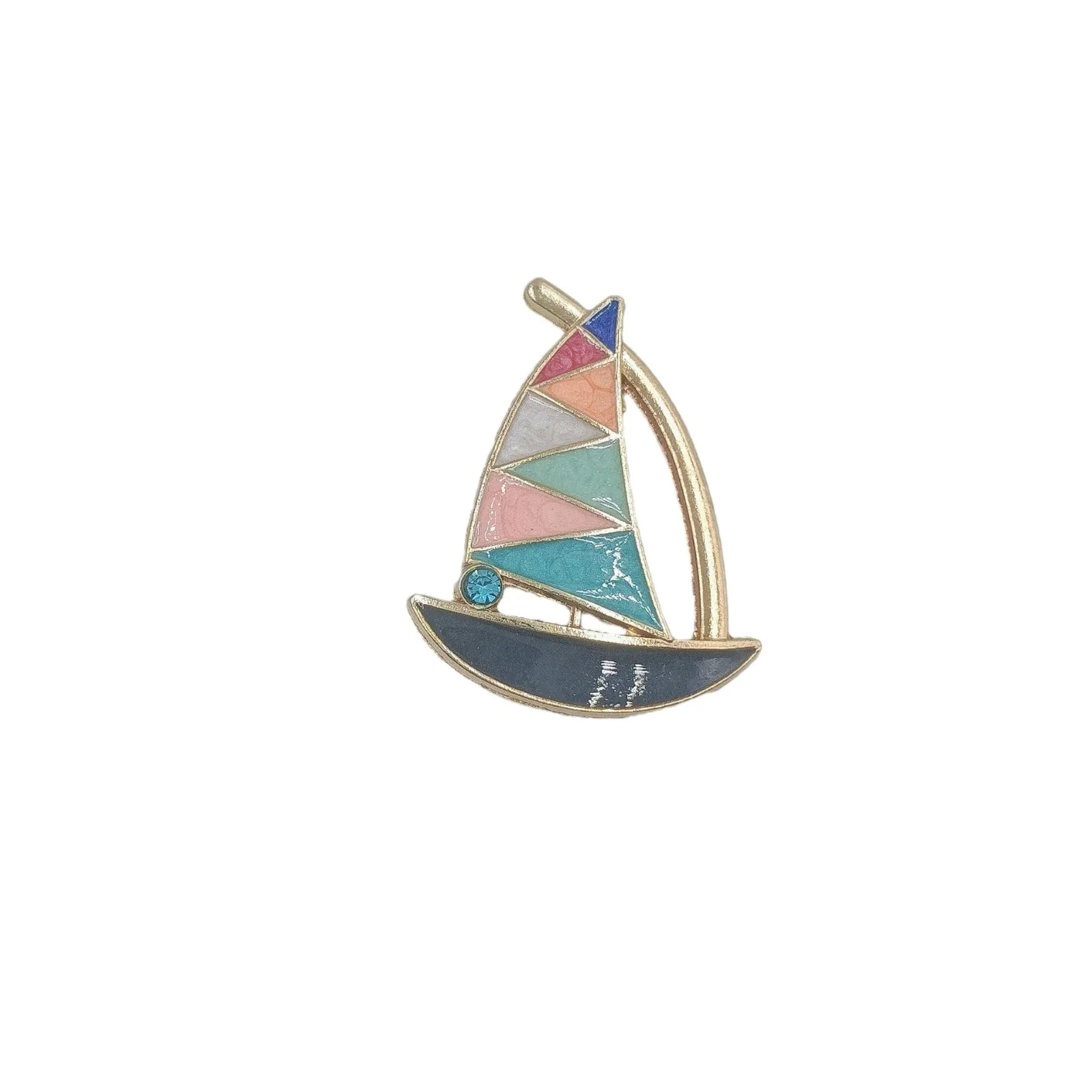 Hot Sale High Quality Rainbow Boat Luxury Generous Lovely Soft Enamel Metal Lapel Pin