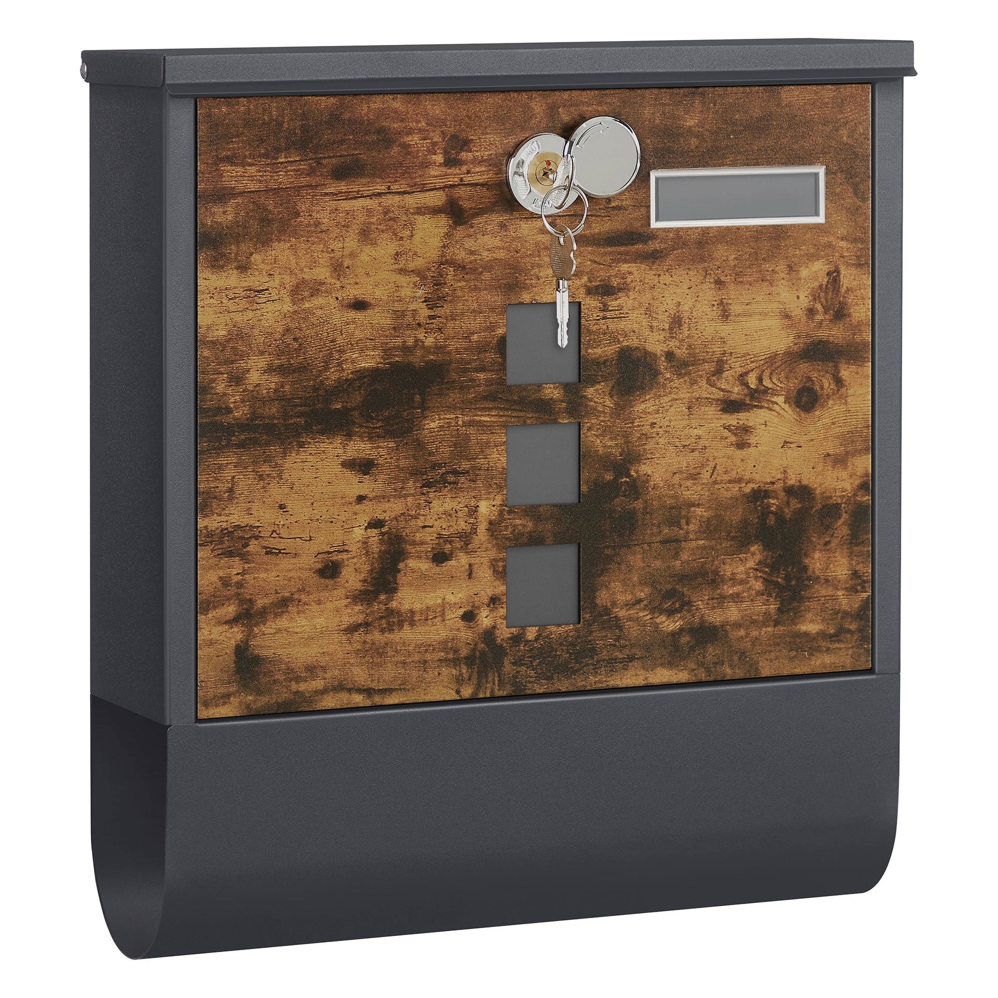 Home Waterproof Antique Brown Wall Mounted Letter Box American Postal Mailing Box Custom Logo Metal Outdoor with Lock and Window