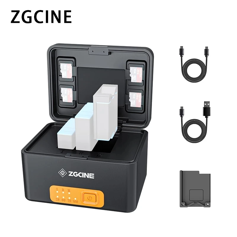ZGCINE ZG G10 Charging Case Built-in 10400mAh Battery Power Bank Charging Storage Box for Gopro Hero 10 9 8 7 6 5 Action Camera