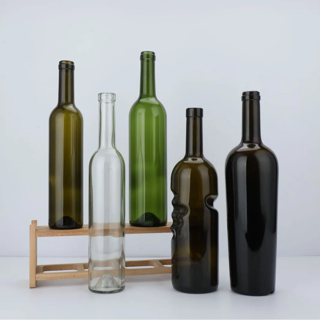 500ml 750ml Red Wine Bottle Dark Green Empty Luxury Manufacturers Champagne Burgundy Wine Glass Bottles with Corks