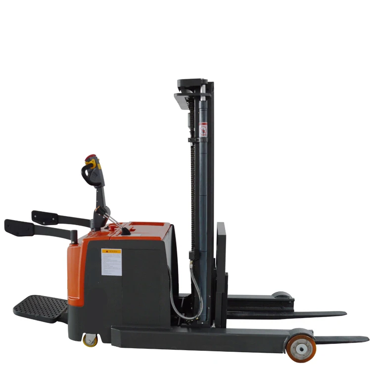 1600kg 1.6ton 2000kg 2.0ton Rider Electric Reach Stacker high quality Stand On Electric Stacker With Platform