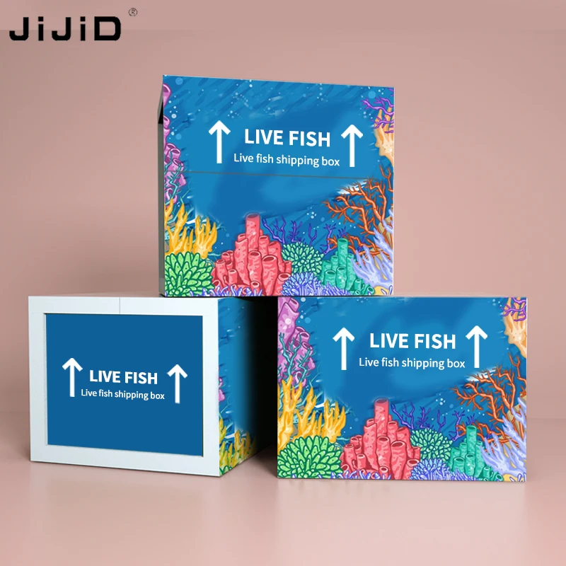 JiJiD Wholesale Custom Insulation Insulate Styrofoam Boxes Cold Shipping Packaging Box For Transporting live fish Box