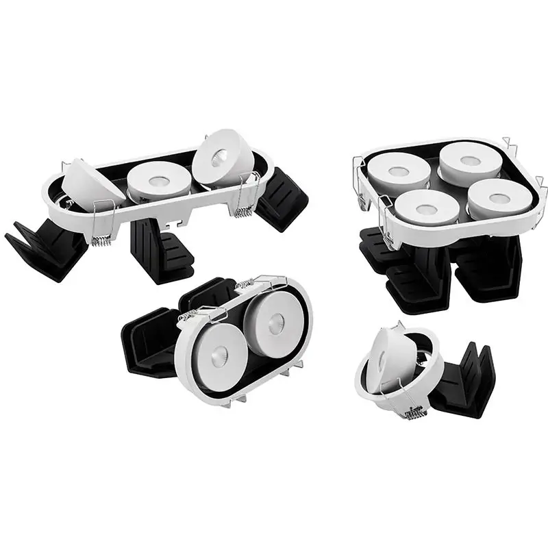 New 4 lamp head commercial spotlight aluminum alloy matte black 12w spotlight for clothing store