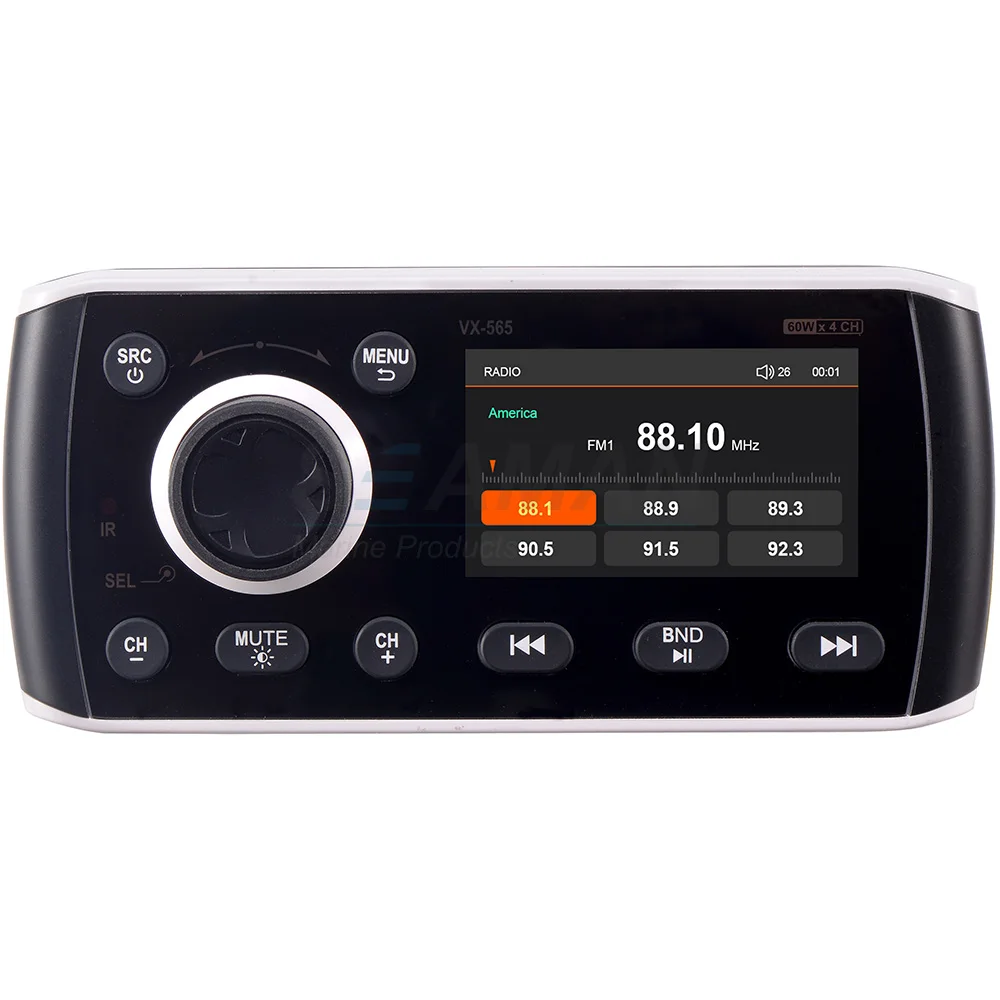 Marine stereo Bluetooth Audio/Video Receiver 3 inch IPS display with remote controller for Yacht car RV