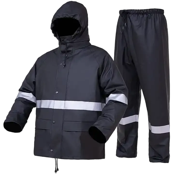Hot Selling Reflective Vinyl Rain Coats Adults Waterproof Raincoat Motorcycle for Mens Outdoor Rain Coat Jacket
