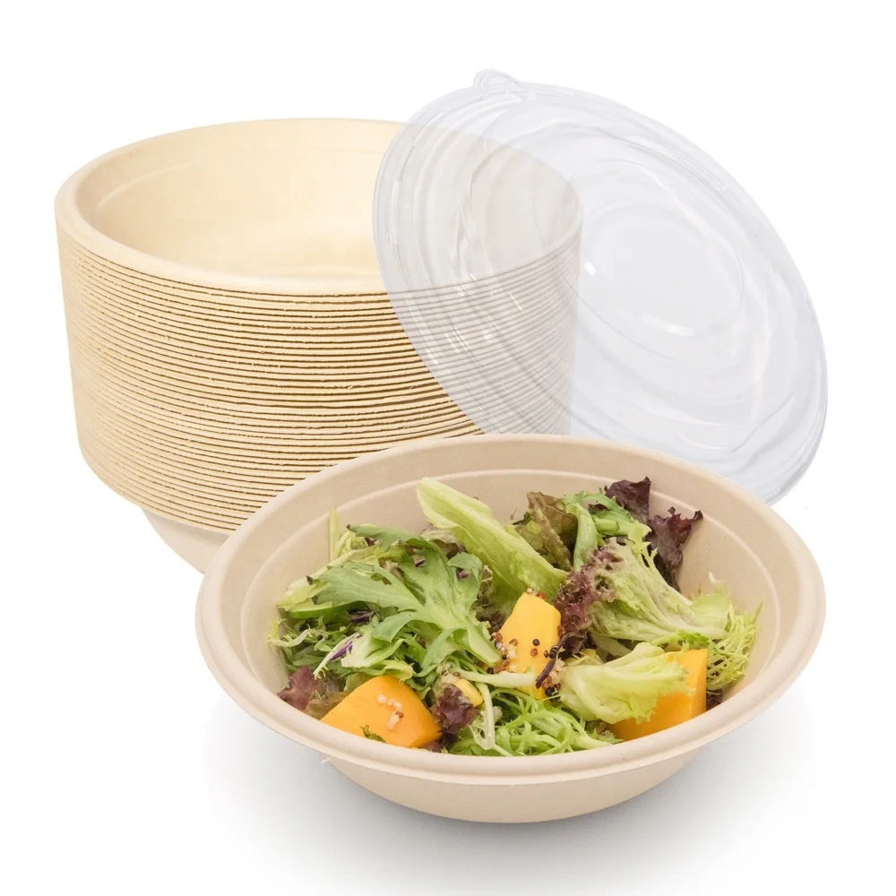 12 oz Disposable Compostable Bowls Biodegradable Soup Bowls Bagasse Pulp Eco-Friendly Sugarcane Bowls