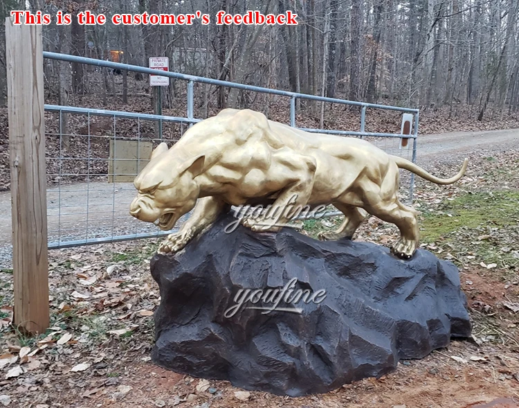 Современная бронзовая скульптура большого размера для сада и парка статуя талисмана Пантеры