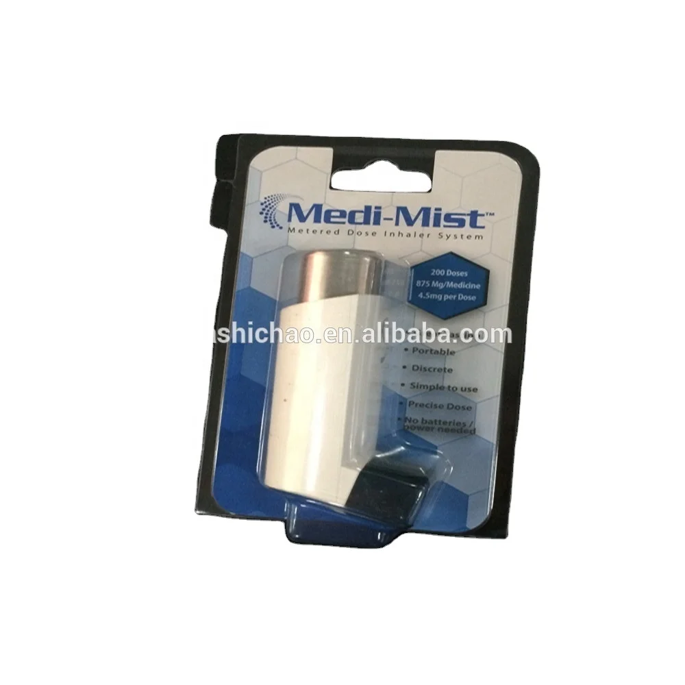 Clamshell packaging for asthma inhaler with printed inserts for the medical industry