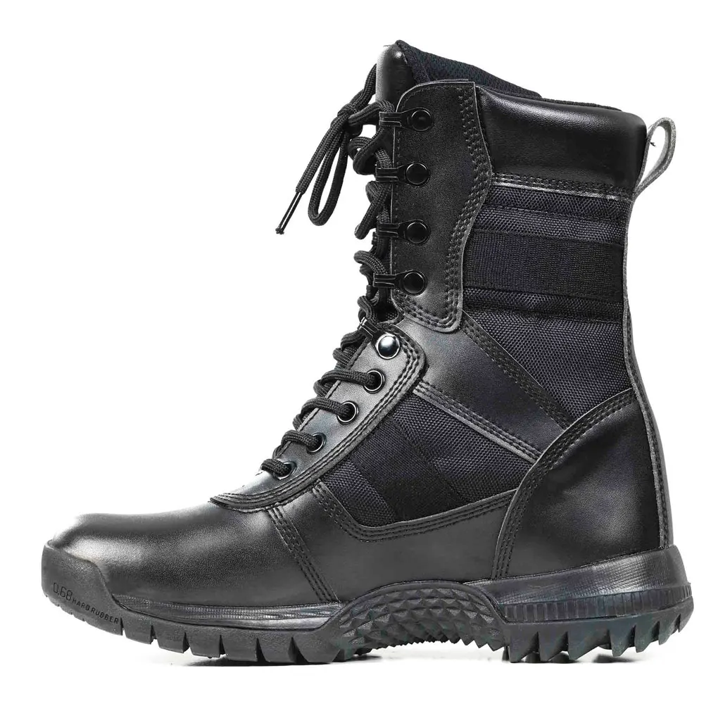 Fashionable Genuine leather  Tactical Combat Black  Canvas Green Boots for Men