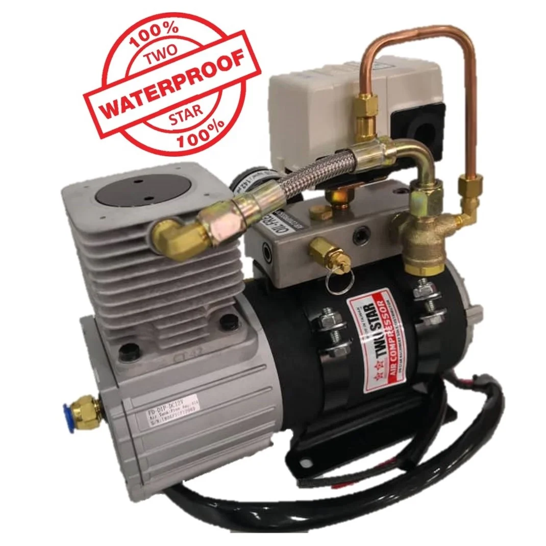 12V DC Waterproof Marine Emergency Inflating Repair Heavy Duty Oil Free Air Piston mini air pump Onboard Built-in air-compressor