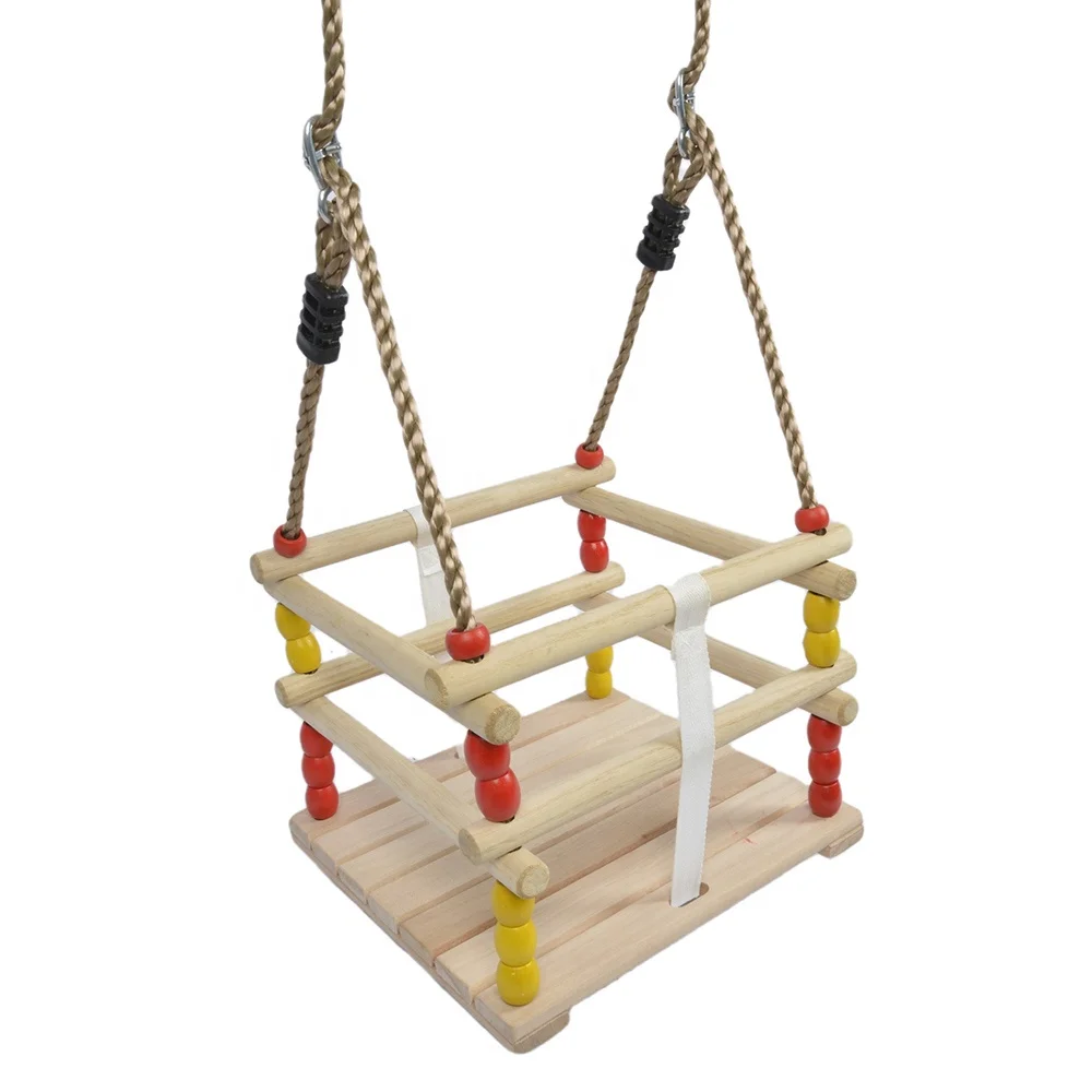 Hot Selling Garden Patio Outdoor Children Swing Kids Swing, Wooden Hanging Indoor Swing Chair