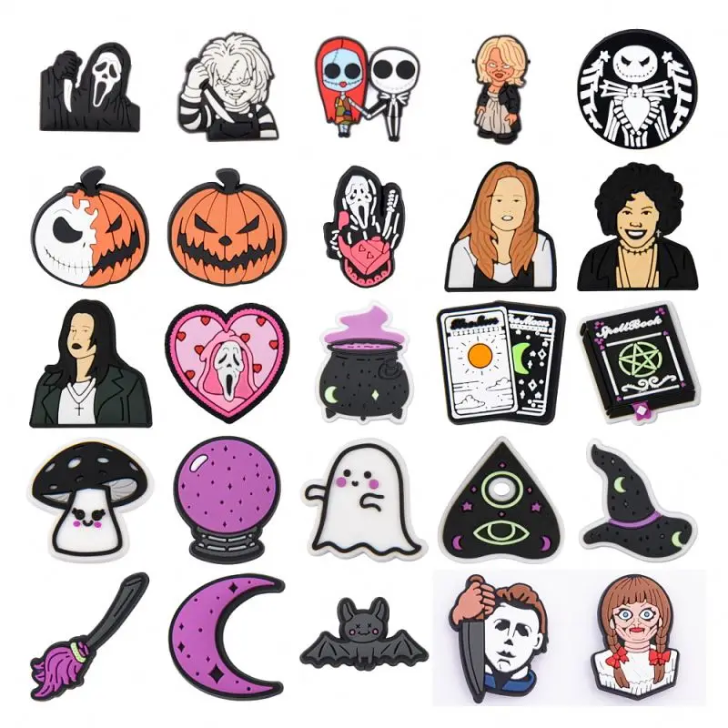 PVC shoe charms Halloween shoe accessories wholesale custom cartoon shoes decorations fit kids sandals gifts