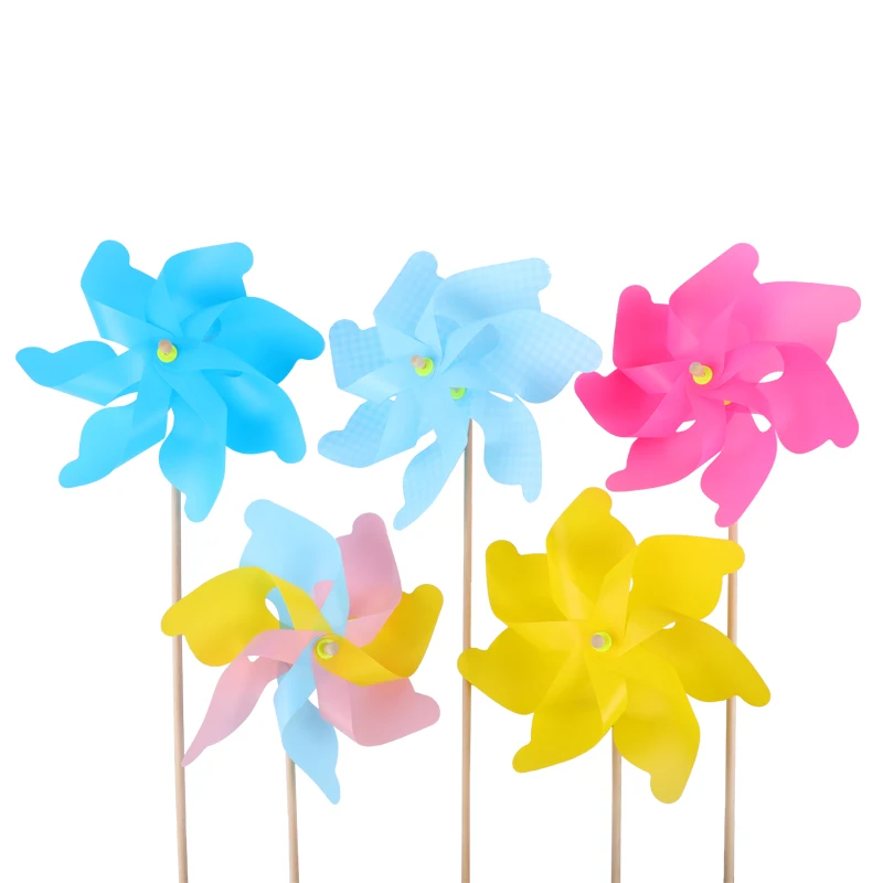Eco Friendly Durable Beautiful Plastic Windmill Plastic Pinwheels Kids