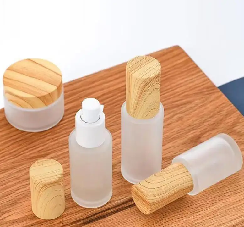 Frosted Glass Roll On Bottles Essential Oil Spray Bottles With Eye Dropper And Bamboo Lids Perfume Sample Bottles