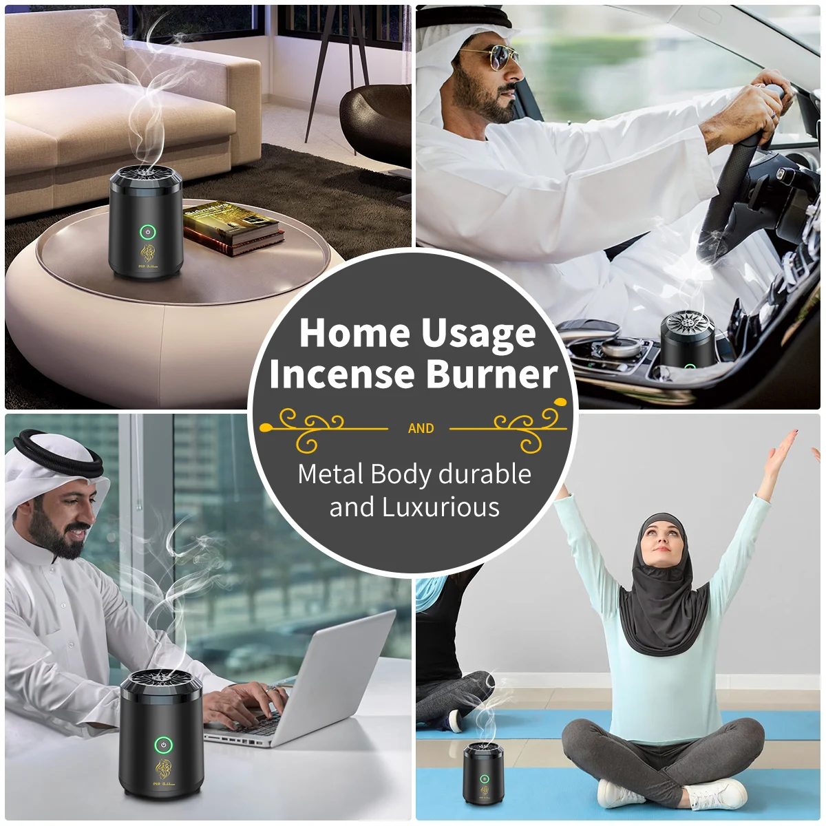 Arabian Handheld Bukhoor Hair Bakhoor Oud Electronic Incense Burner Mini Mubkhar Burner Incense Burner