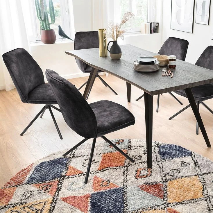 Wholesale Antique Design Modern Luxury Home Furniture Dinning Room Chairs Stainless Steel Legs Velvet Fabric Dining Chairs