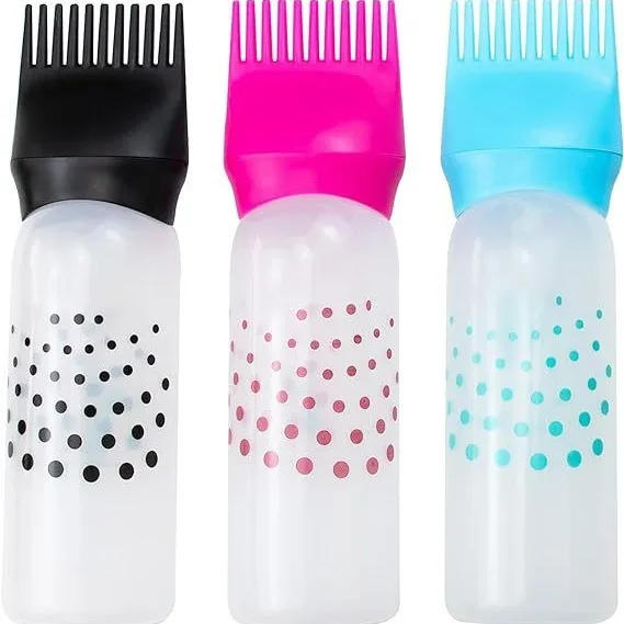 Hair Salon Tools Plastic Beauty Salon Hair Coloring Dye Bottle Shampoo Root Color Comb Oil Applicator Bottle
