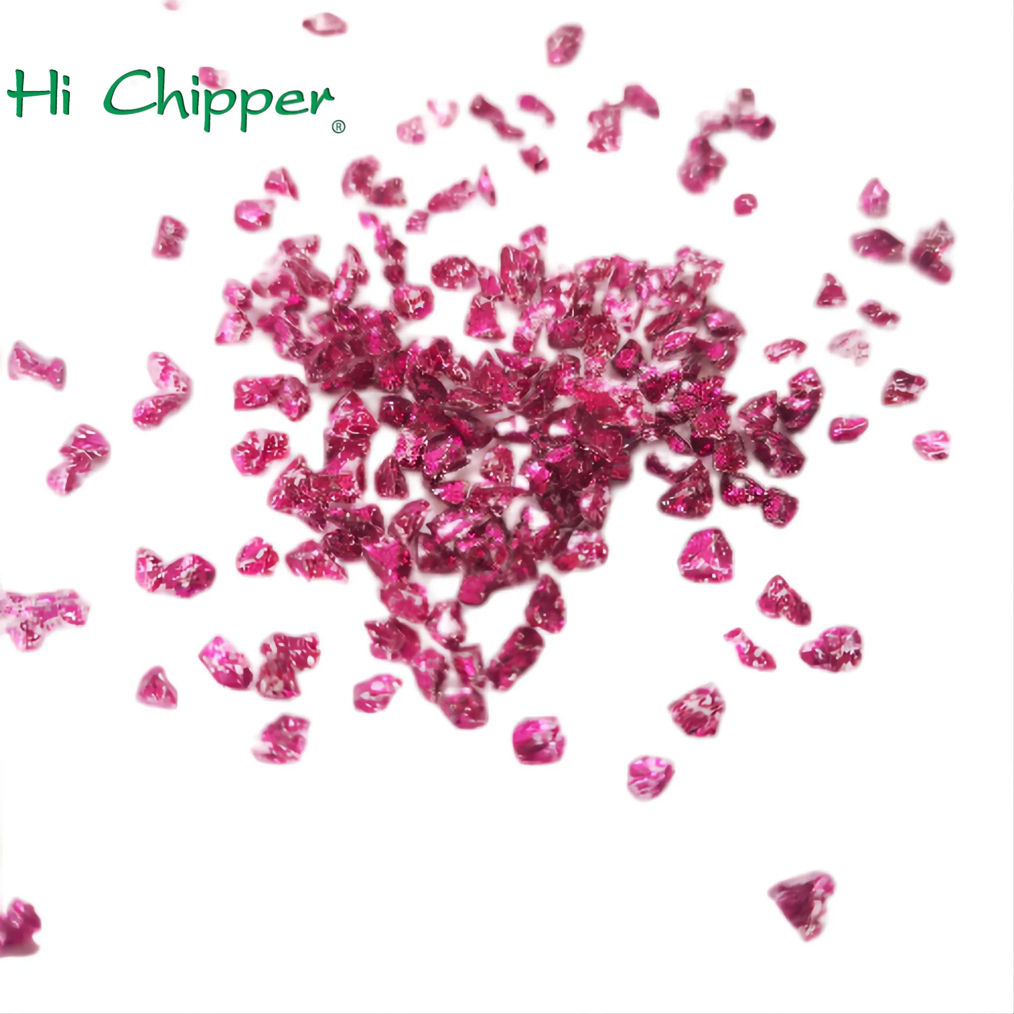 2-4mm red colored glitter powder coated glass chips for floor and terrazzo