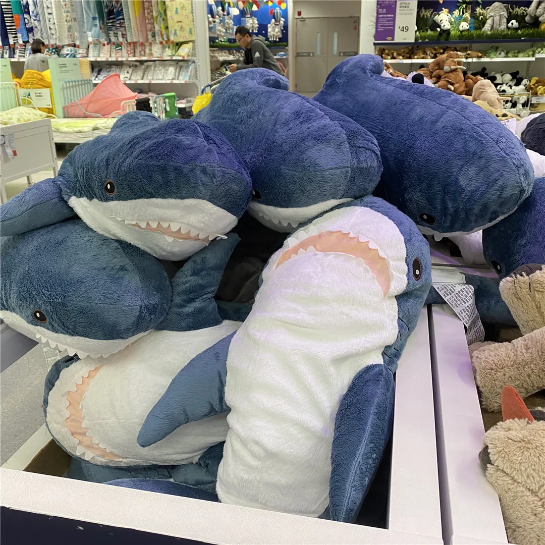 Promotion Gift Customized Stuffed Plush Toy Cute Whale Sleeping Pillow Toy Animal Soft Blue Shark Toy For Kids