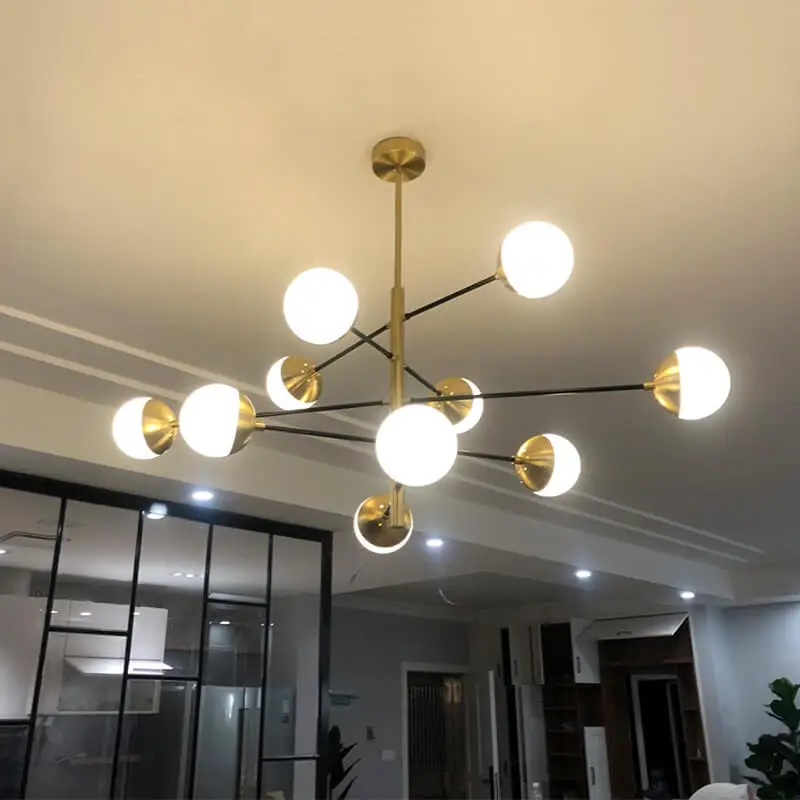 Nordic Molecular Lamps Magic Bean Glass Living Room Chandelier Creative Restaurant Post-Modern Simple Bedroom Luxury Chandelier