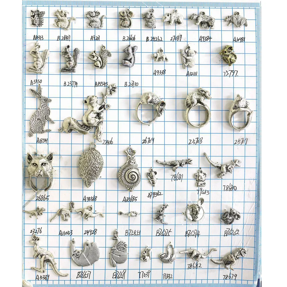 Metal animal beads for jewelry making , Jewelry japanese beaded animals Monkey ,Zebra ,Koala