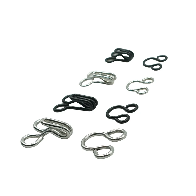 Custom Silver Color Adjustable Copper Metal Pants Trouser Hook And Eye Bar bra buckle