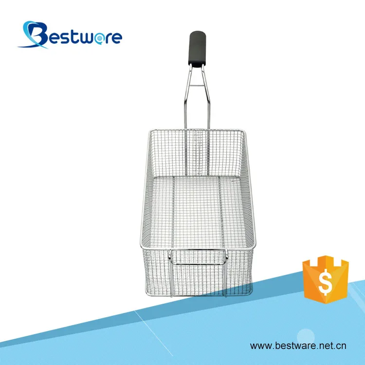 Stainless Steel Mesh Metal Wire Basket Rectangle Deep Fryer Strainer Colander Strainers